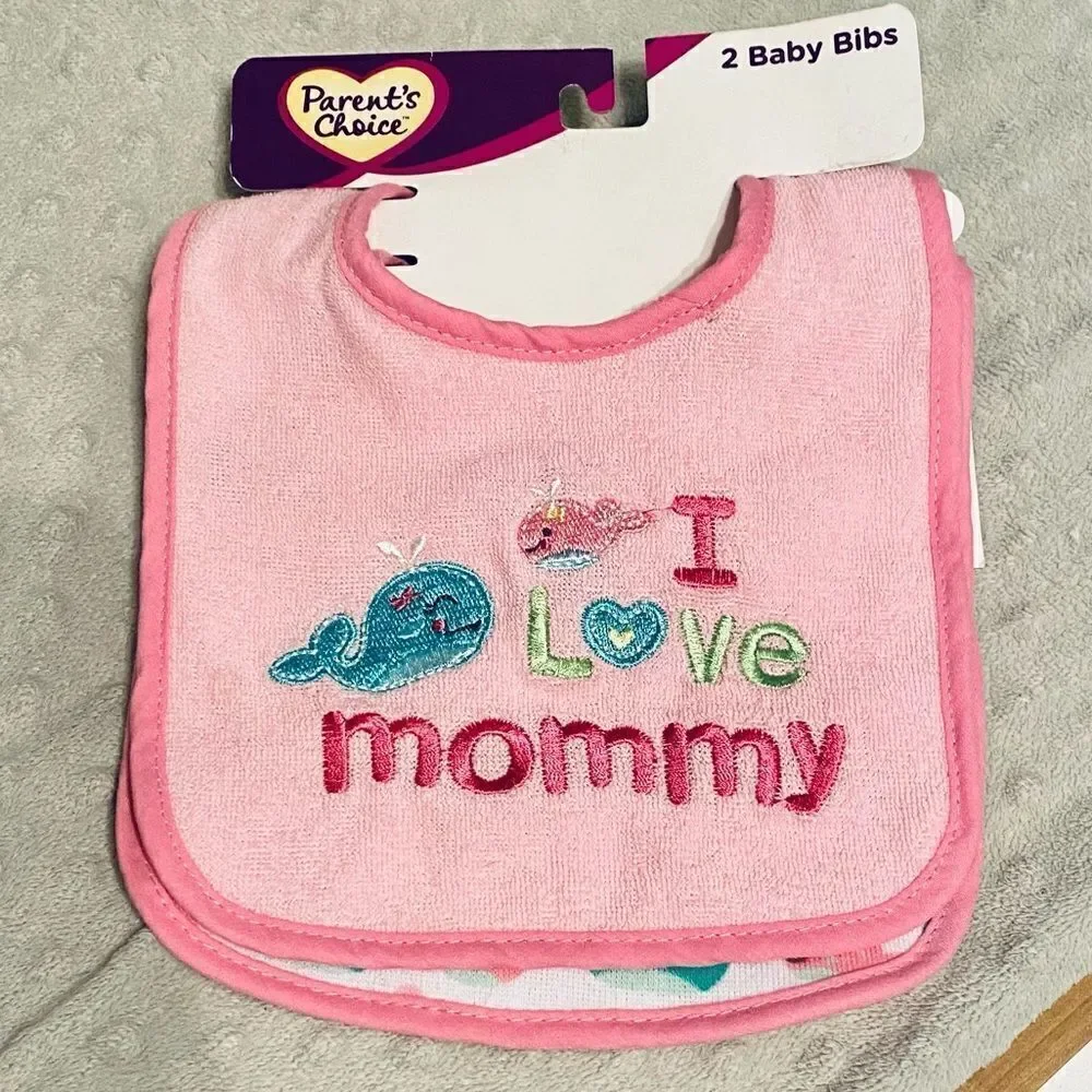 2 Pack Whale Baby Bibs